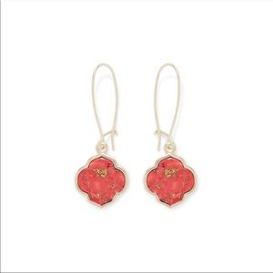Ava Rose Red Magnesite Dangling Earrings